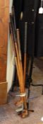 Assorted vintage golfing clubs to include F Banister Special Lilybrook driver, A Parker Cotswold