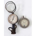 Watkins 'Bee Meter' light meter, and a small compass with folding supports