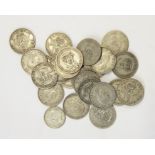 Large quantity of pre-1947 silver coins, approx. weight 358 troy oz (11.5kg)