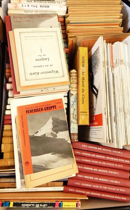 Large quantity of climbing manuals with maps, including a quantity of Speck-Jost's Fuhrer auf Gipfel