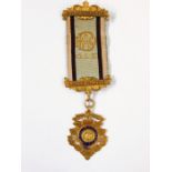 9ct gold RAOB medal for Lodge No.3612, with ribbon and clasps, gross weight 23g