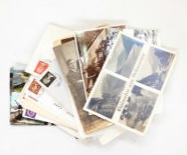 Assorted loose postcards, seasonal greetings cards, envelopes, etc, some bearing postage stamps (2