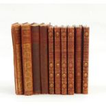 Fine bindings:  Bain, F W  Various titles, Methuen & Co 1911, six vols, full red calf, gilt rules