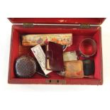 Box of miscellaneous items to include napkin ring, wax seals, etc