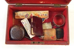 Box of miscellaneous items to include napkin ring, wax seals, etc