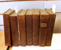 Antiquarian  "The Works of Ben Jonson", printed for Midwinter, etc, 1756, marbled paper boards but