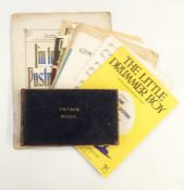 Box of assorted music scores to include black tooled leather bound 'Church Music', etc