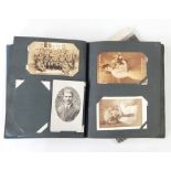Album of postcards including portraiture, examples from Newman Studio of Loughborough, illustrated