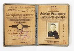 WWII Nazi identity card for the Geheime Staatspolizei (Gestapo) for Fritz Paul Kleermann