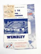 Two albums of football progammes, ticket stubs, FA Cup Final 1953 tie Liverpool v Bolton