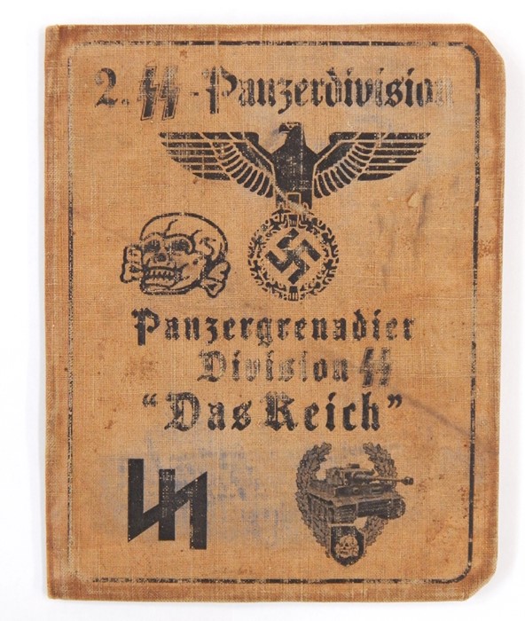 WWII Nazi identity card for Siegfried Scholtz - 2nd SS Panzer Division "Das Reich",  and a black and - Image 2 of 3