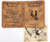 WWII Nazi identity card for Siegfried Scholtz - 2nd SS Panzer Division "Das Reich",  and a black and