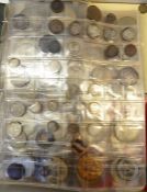 Mixture of English and foreign coinage to include half crowns, etc