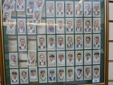 Cricketing series cigarette cards - F & G, framed