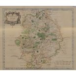 After Robert Morden Handcoloured map of Warwickshire together with a provisional OS map of