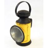 Railway interest -Yellow and black painted oil lamp