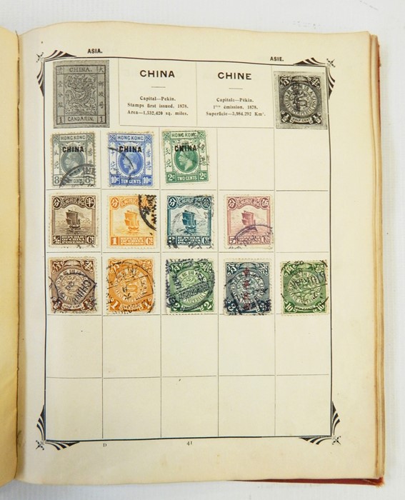Worldwide stamp album with mixed collections of vintage stamps