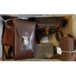 Various vintage cameras including Voightlander 1:4,5 in fitted leather case, a box Brownie, a