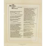 Set of 10 framed and glazed assorted poems to include The Woo'ing of Becfola by Austin Clarke,