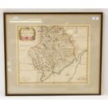 Map after Robert Morden of the county of Monmouth, 34cm x 42cm , framed and glazed