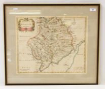 Map after Robert Morden of the county of Monmouth, 34cm x 42cm , framed and glazed