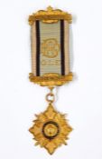 9ct gold and enamel RAOB medal for Lodge No.3647, presented by the members of the Royal Baghdad