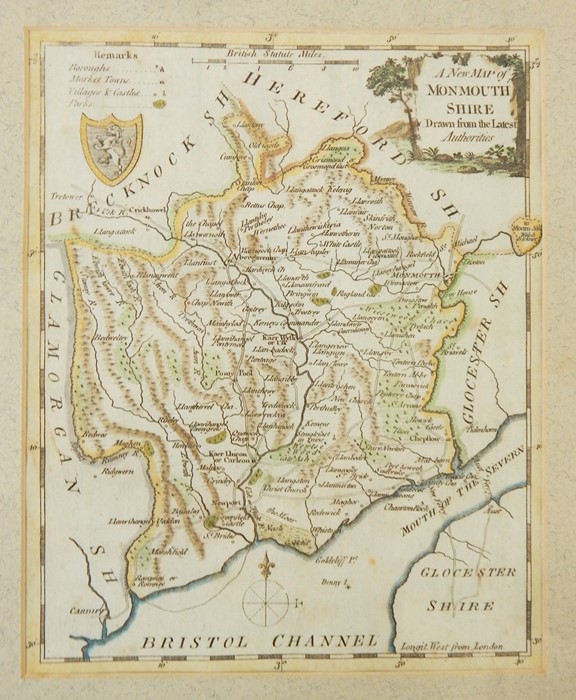 Quantity of county maps, all framed, including Wiltshire (two sided frame) by John Sellar-Gross, a