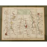 Various strip maps including London to Loughborough from Bowles' Post Chaise Companion, from Bristol