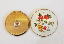 Stratton powder compact, as new, boxed with Austin Car applied detailing and another, floral