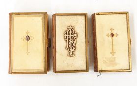 Fine bindings -Three Common Prayer Books with ivory boards, leather backstrip,  two with brass edges