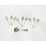 William IV Kings pattern silver sauce ladle by William Chawner 1833 and nine assorted Victorian