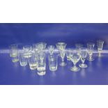 Assorted 19th century and later glassware to include wines, tumblers, etc