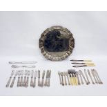 Set of six pairs of silver plated fish knives and forks by Roberts & Belk, and another set of