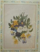 Large quantity of framed botanical prints, a clock