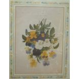 Large quantity of framed botanical prints, a clock