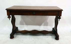 Victorian mahogany side table, the rectangular top with moulded edge and rounded corners to the