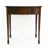 20th century mahogany bowfront single drawer side table, 76cm x 84cm