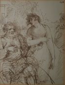 Attributed to Samuel Shelley (1750-1808) Pen study