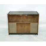 Walnut cased HMV radiogram with a Garrard record deck and integrated radio