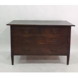 20th century oak chest of two short over two long drawers, 127.5cm x 84.5cm