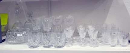 Suite of Waterford crystal glassware to include red wines, white wines, tumblers, etc and two
