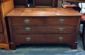 19th century mahogany low chest of two short over