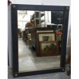 Large square wood-framed mirror, 160cm x 90cm