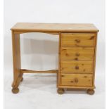 20th century oak nest of two coffee tables and a 20th century pine dressing table with four drawers,
