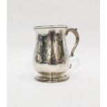 George III silver mug by William & James Priest, London 1769, of baluster form, the scroll handle