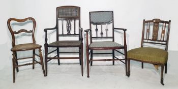 Four assorted chairs to include early 20th century chair in the Art Nouveau taste (4)