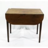 19th century mahogany Pembroke table on square section tapering supports, 77.5cm x 71cm