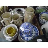 Large quantity of various ceramics including Royal Worcester porcelain coffee pot in white with a