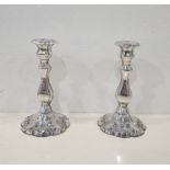 Pair of Finnish silver coloured metal candlesticks