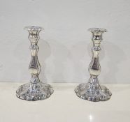 Pair of Finnish silver coloured metal candlesticks